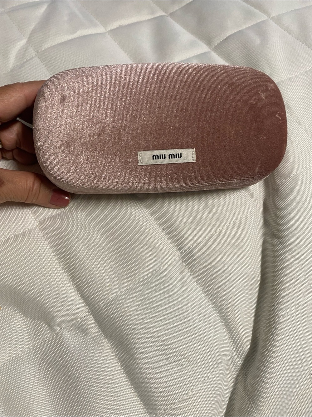 Miu Miu Dusty Pink Velvet Sunglasses Case